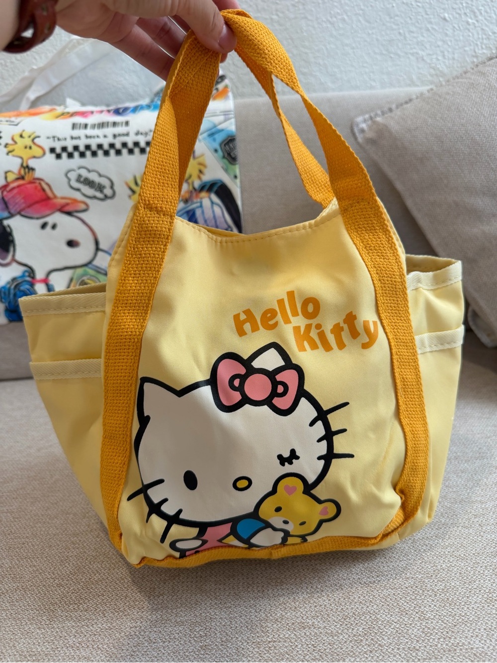 Hello Kitty Yellow and Pink Kids Tote Bag